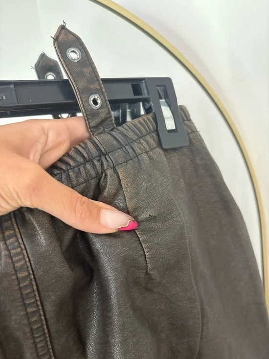 Atelier Redesign Faux Leather wide leg flare leg pants eclectic boho - Picture 6 of 9